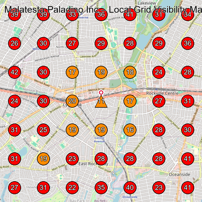 Malatesta Paladino Inc GeoGrid visibility map for Concrete Contractor in Island Park